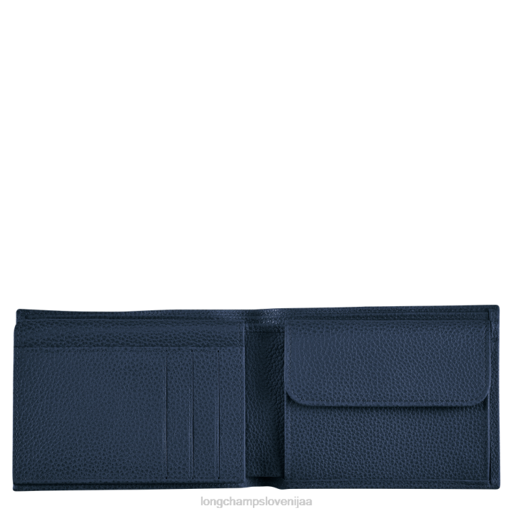 NR0N634 usnjeni izdelki mornarica moški Longchamp le foulonne denarnica