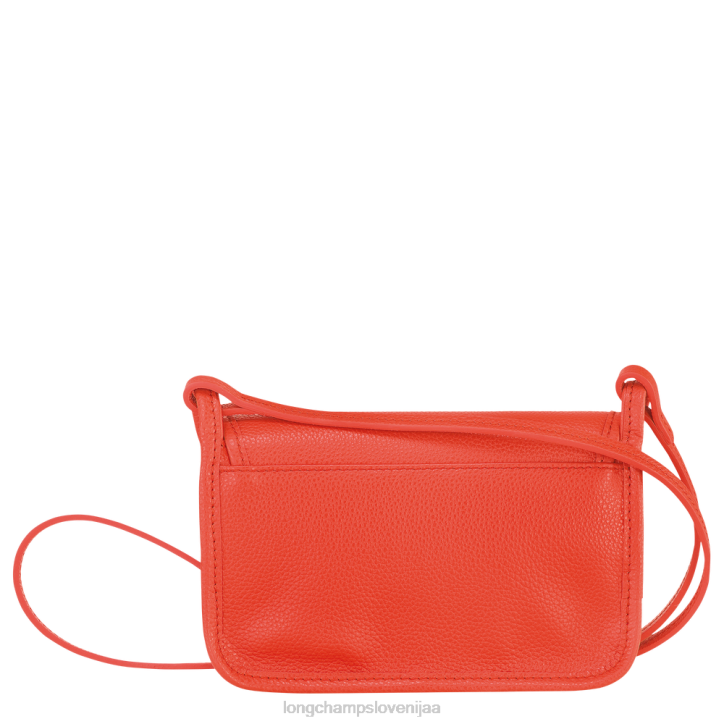NR0N328 usnjeni izdelki oranžna ženske Longchamp le foulonne denarnica na verižici