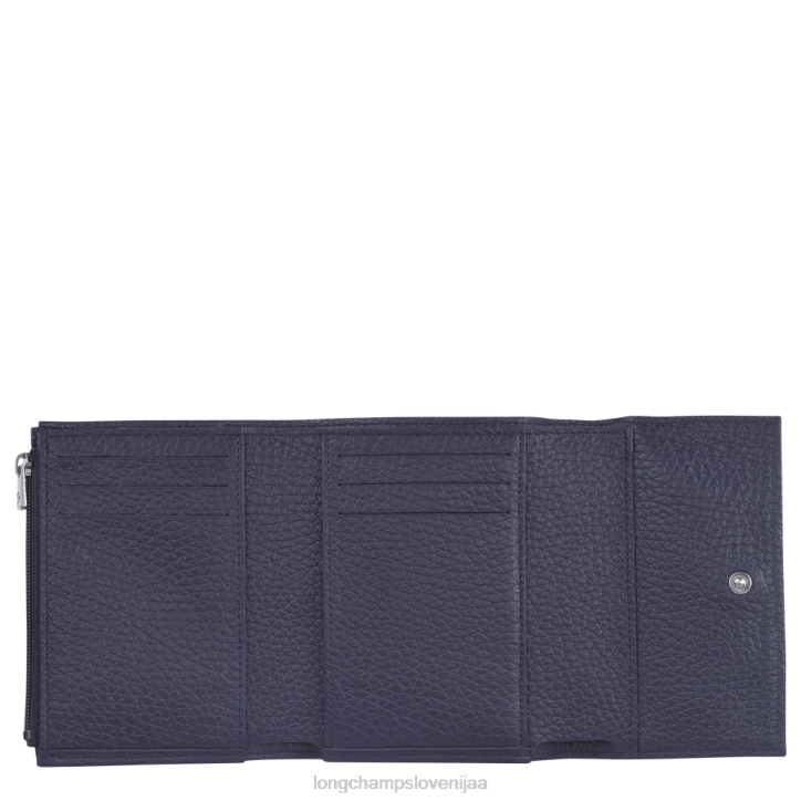 NR0N569 usnjeni izdelki mornarica ženske Longchamp Roseau Essential kompaktna denarnica