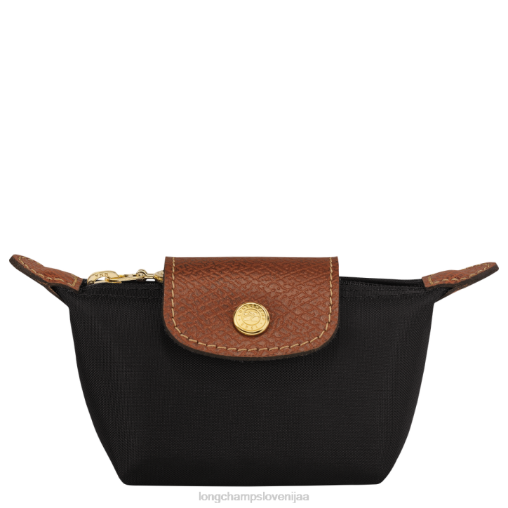 NR0N499 usnjeni izdelki Črna ženske Longchamp le pliage original denarnica za kovance
