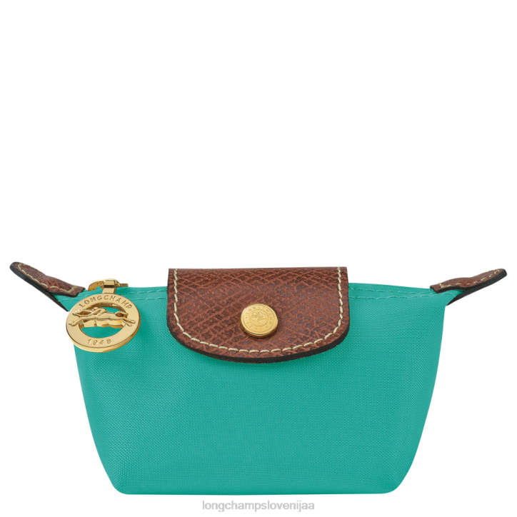 NR0N503 usnjeni izdelki turkizna ženske Longchamp le pliage original denarnica za kovance