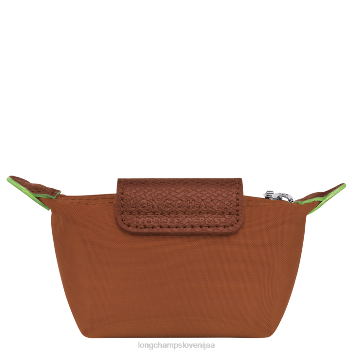 NR0N508 usnjeni izdelki konjak ženske Longchamp le pliage zelena denarnica za kovance