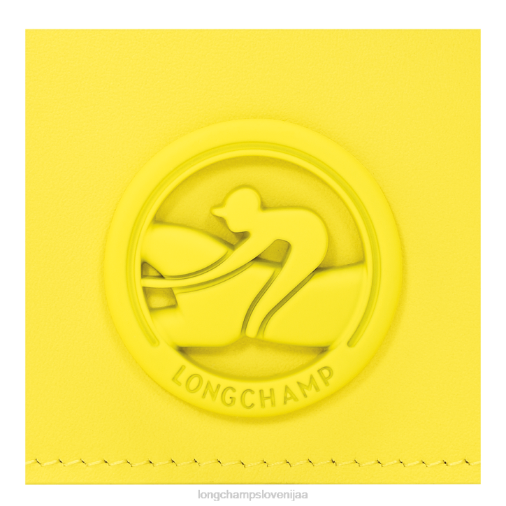 NR0N514 usnjeni izdelki limona ženske Longchamp box-trot denarnica za kovance z usnjeno čipko