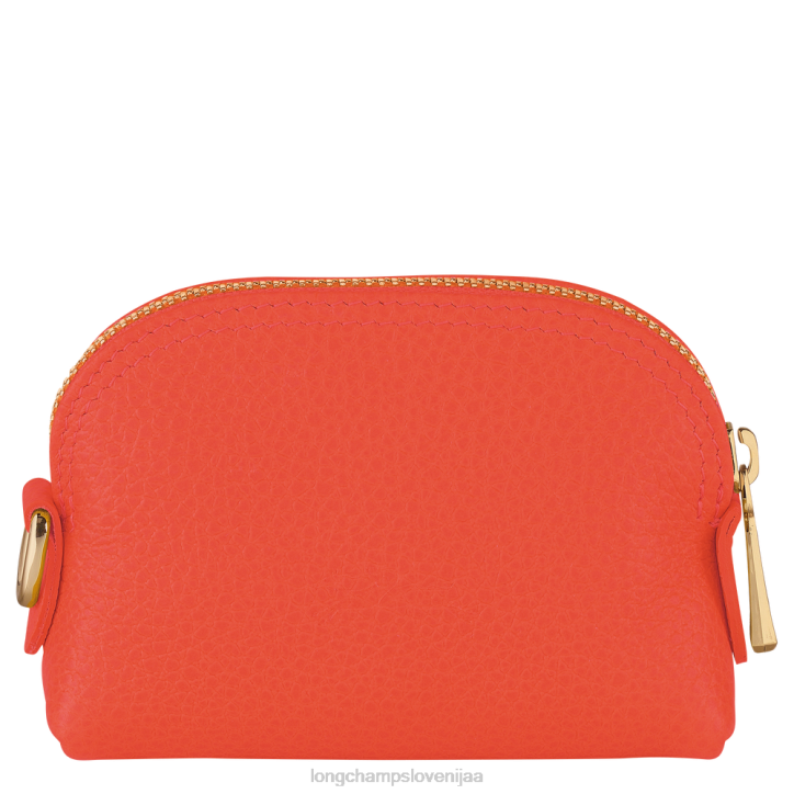 NR0N525 usnjeni izdelki oranžna ženske Longchamp denarnica za kovance le foulonne