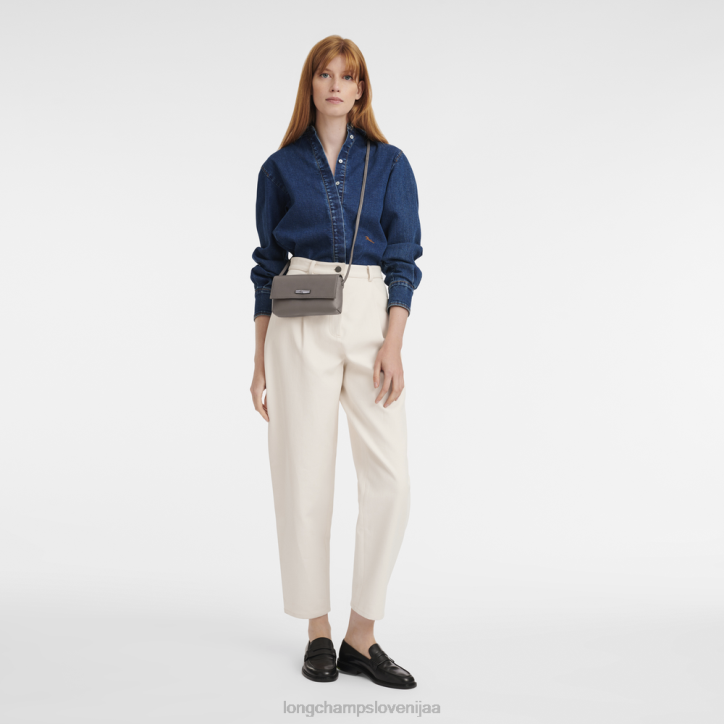 NR0N11 usnjeni izdelki siva ženske Longchamp Roseau Essential sklopka