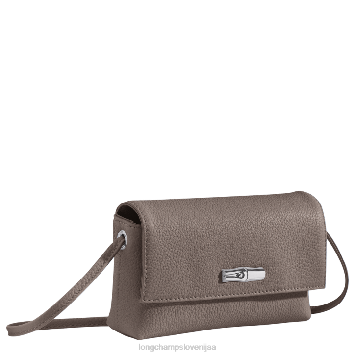 NR0N11 usnjeni izdelki siva ženske Longchamp Roseau Essential sklopka