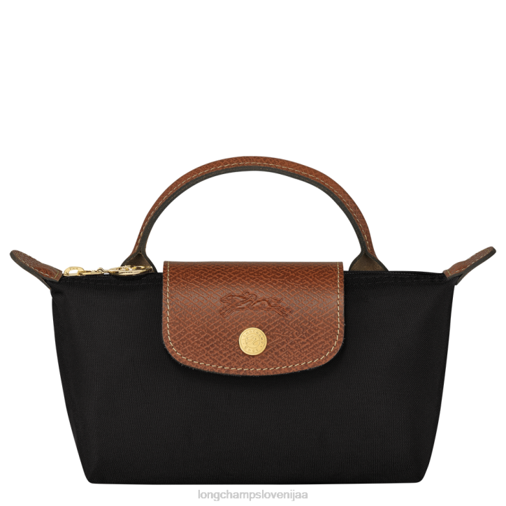 NR0N662 usnjeni izdelki Črna ženske Longchamp originalna torbica le pliage z ročajem