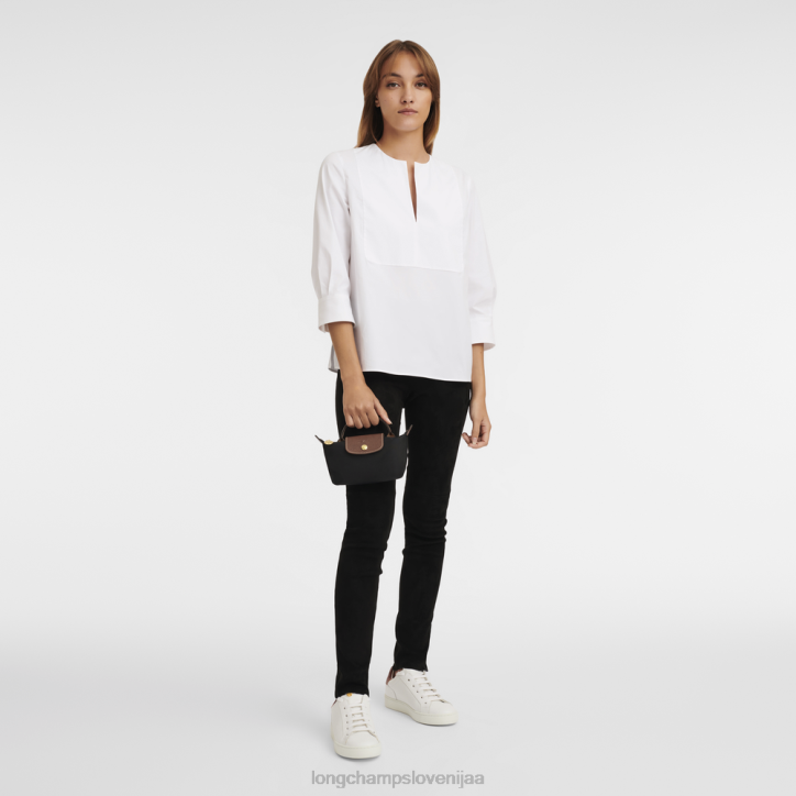 NR0N662 usnjeni izdelki Črna ženske Longchamp originalna torbica le pliage z ročajem