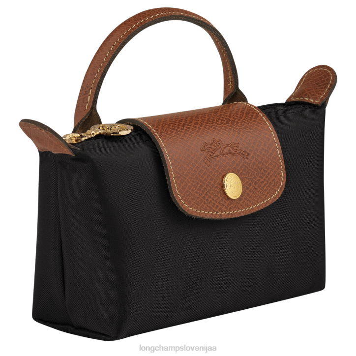 NR0N662 usnjeni izdelki Črna ženske Longchamp originalna torbica le pliage z ročajem