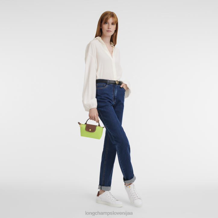 NR0N663 usnjeni izdelki zelena luč ženske Longchamp originalna torbica le pliage z ročajem