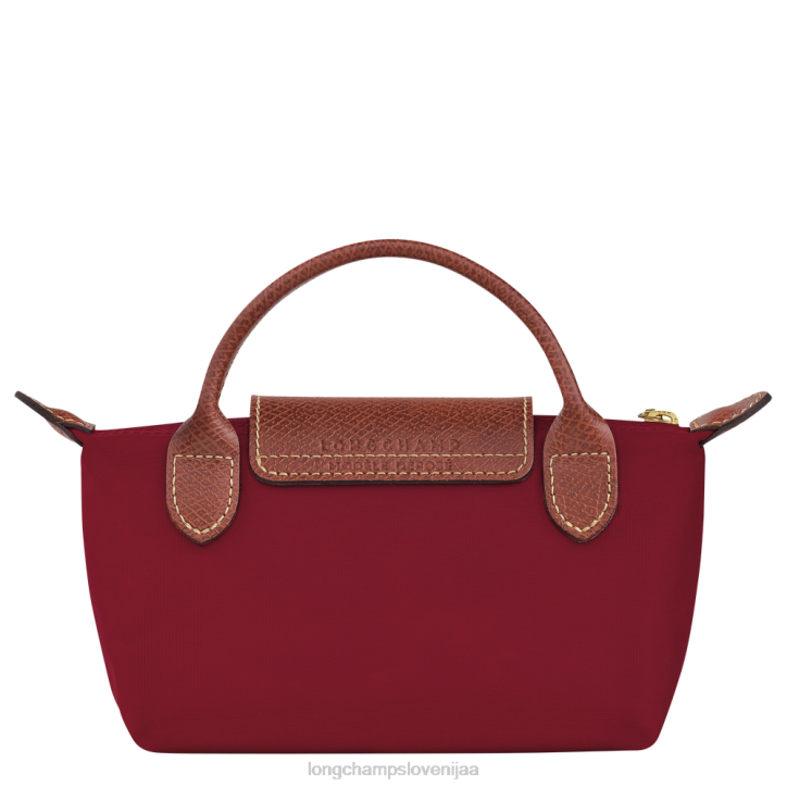 NR0N664 usnjeni izdelki rdeča ženske Longchamp originalna torbica le pliage z ročajem