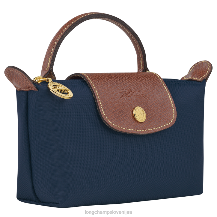 NR0N665 usnjeni izdelki mornarica ženske Longchamp originalna torbica le pliage z ročajem