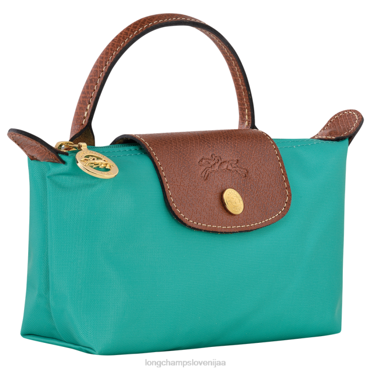 NR0N666 usnjeni izdelki turkizna ženske Longchamp originalna torbica le pliage z ročajem