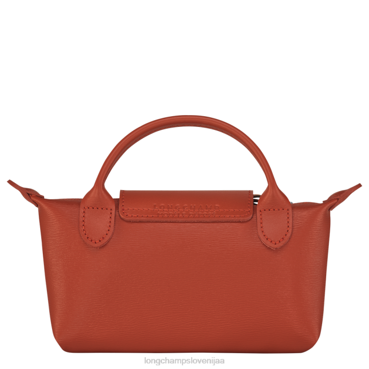 NR0N679 usnjeni izdelki terakota ženske Longchamp le pliage mestna torbica z ročajem