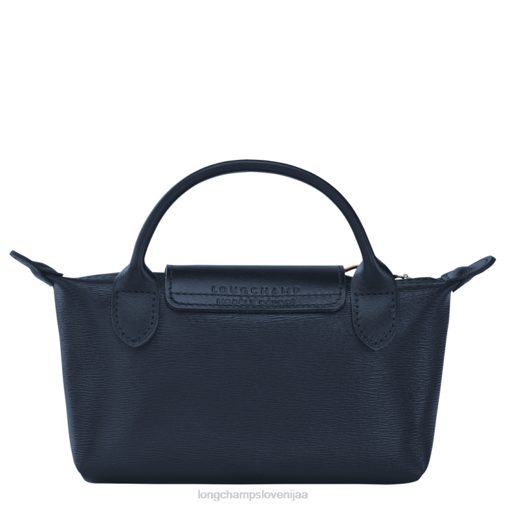 NR0N680 usnjeni izdelki mornarica ženske Longchamp le pliage mestna torbica z ročajem