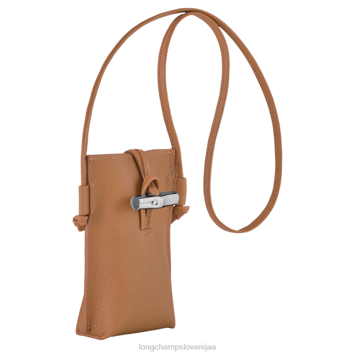 NR0N684 usnjeni izdelki naravno ženske Longchamp roseau etui za telefon s čipko