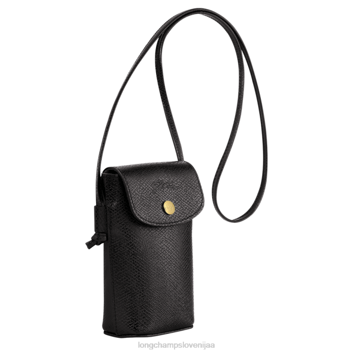 NR0N706 usnjeni izdelki Črna ženske Longchamp etui za telefon epure z usnjeno čipko