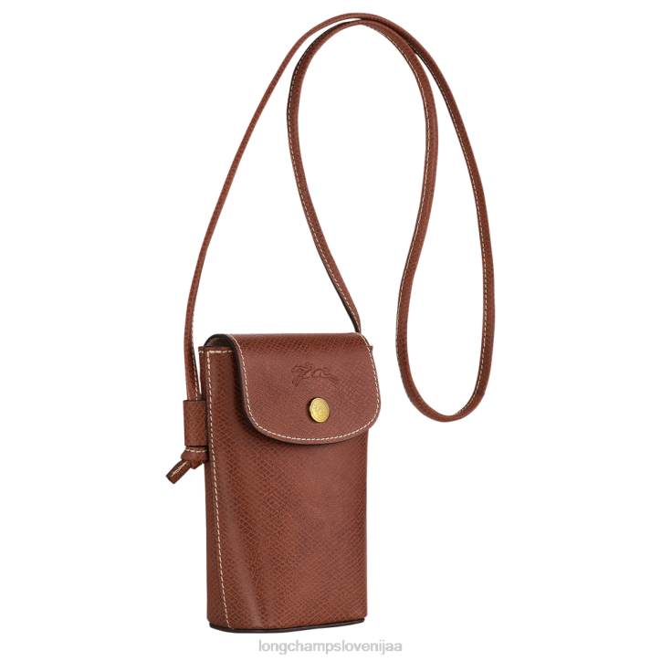 NR0N708 usnjeni izdelki rjav ženske Longchamp etui za telefon epure z usnjeno čipko
