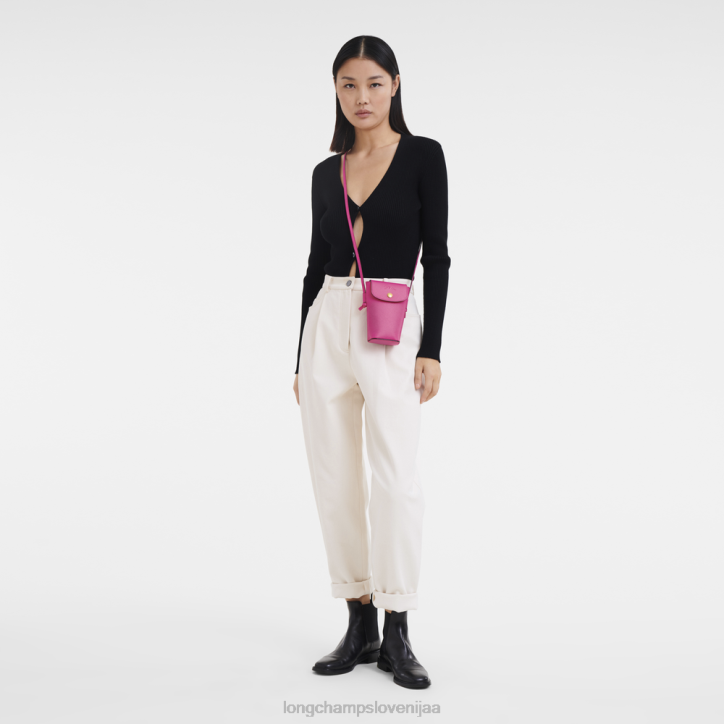 NR0N710 usnjeni izdelki fuksija ženske Longchamp etui za telefon epure z usnjeno čipko