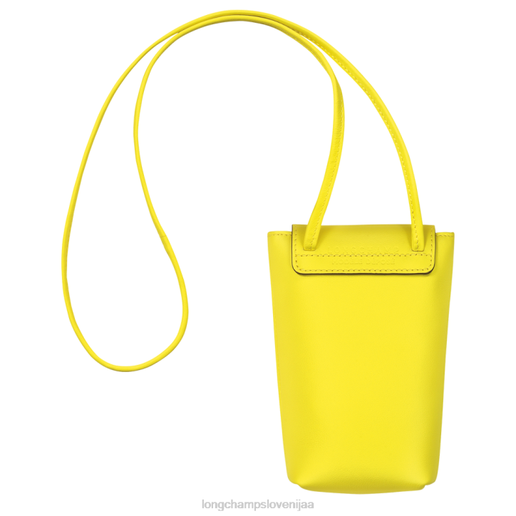 NR0N719 usnjeni izdelki limona ženske Longchamp etui za telefon le pliage xtra z usnjeno čipko