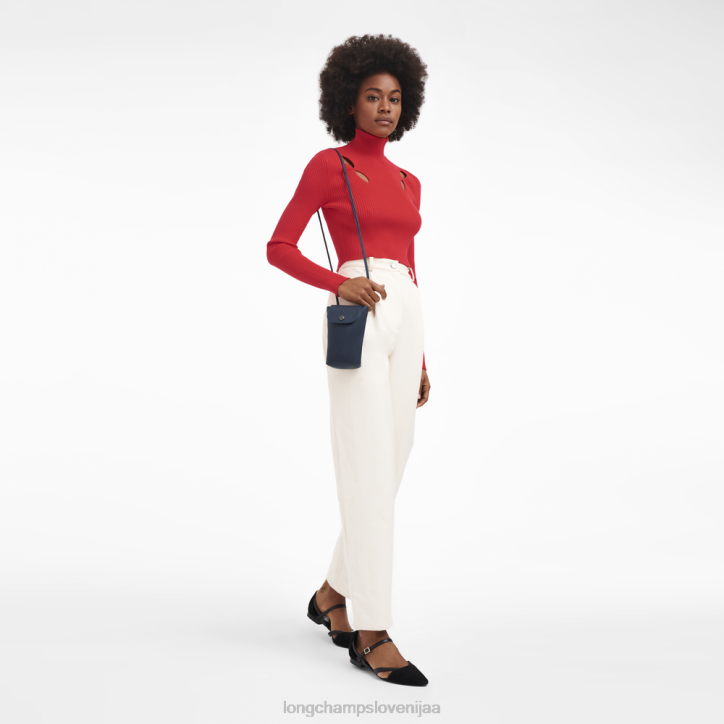 NR0N720 usnjeni izdelki mornarica ženske Longchamp etui za telefon le pliage xtra z usnjeno čipko