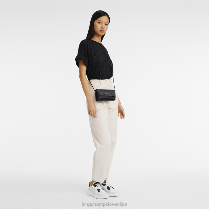 NR0N9 usnjeni izdelki Črna ženske Longchamp Roseau Essential sklopka