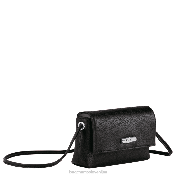 NR0N9 usnjeni izdelki Črna ženske Longchamp Roseau Essential sklopka