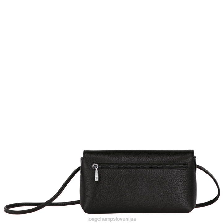 NR0N9 usnjeni izdelki Črna ženske Longchamp Roseau Essential sklopka