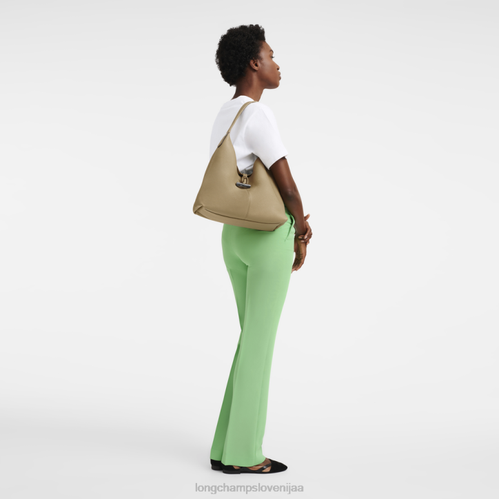 NR0N32 vrečke bež ženske Longchamp Roseau Essential hobo torba