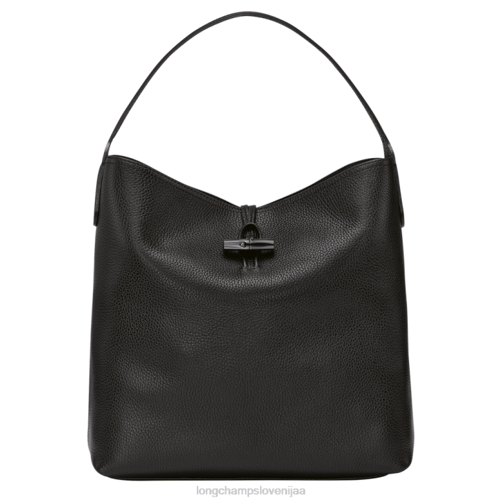 NR0N356 vrečke Črna ženske Longchamp Roseau Essential hobo torba