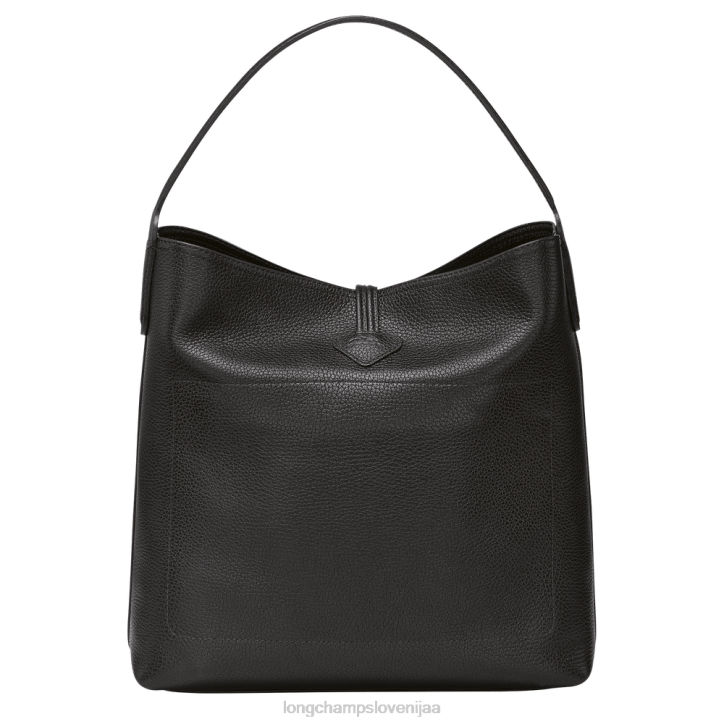 NR0N356 vrečke Črna ženske Longchamp Roseau Essential hobo torba