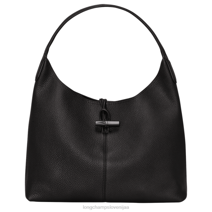 NR0N357 vrečke Črna ženske Longchamp Roseau Essential hobo torba