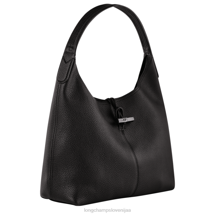 NR0N357 vrečke Črna ženske Longchamp Roseau Essential hobo torba