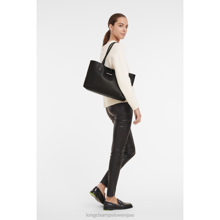 NR0N360 vrečke Črna ženske Longchamp torbica Roseau Essential