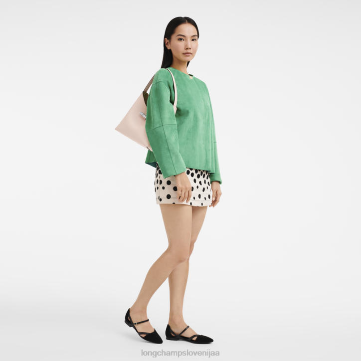 NR0N367 vrečke bledo roza ženske Longchamp roseau hobo torba