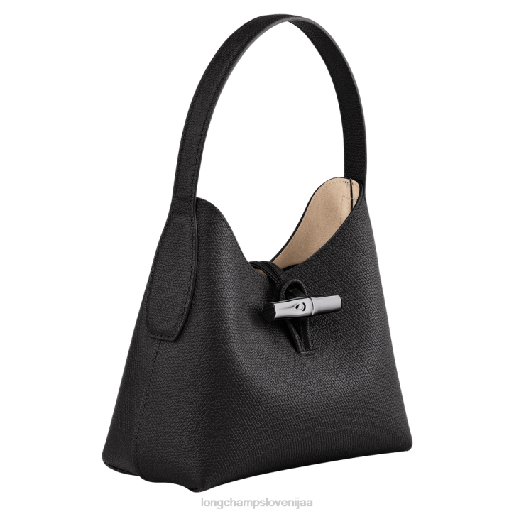 NR0N371 vrečke Črna ženske Longchamp roseau hobo torba