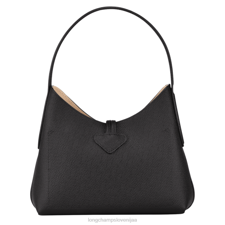 NR0N371 vrečke Črna ženske Longchamp roseau hobo torba