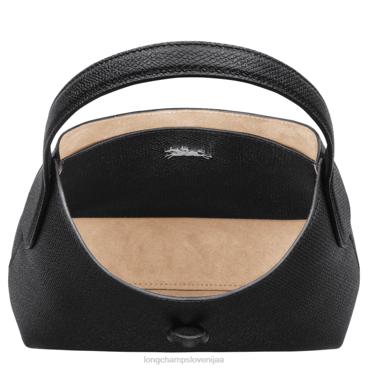 NR0N371 vrečke Črna ženske Longchamp roseau hobo torba