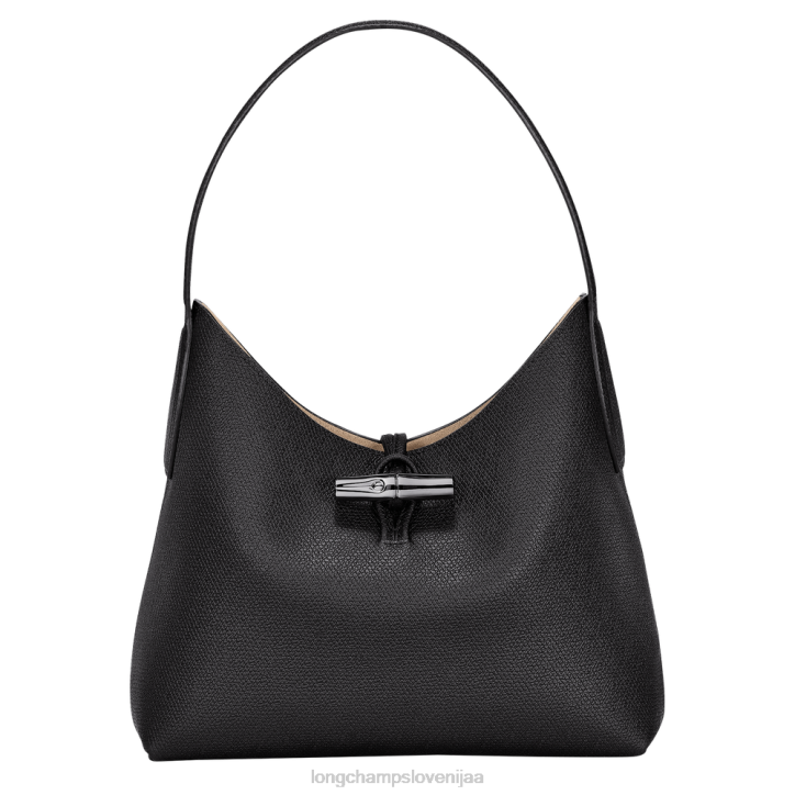 NR0N375 vrečke Črna ženske Longchamp roseau hobo torba