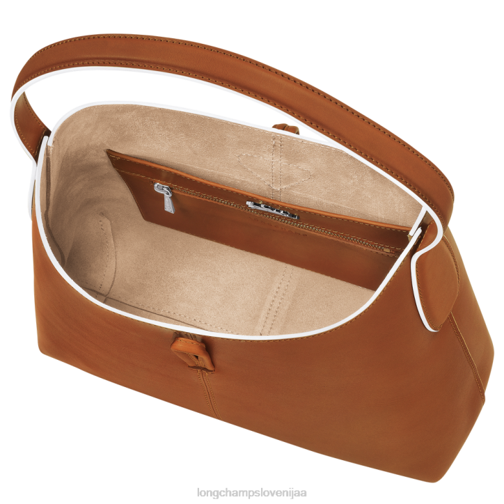 NR0N382 vrečke konjak ženske Longchamp roseau hobo torba