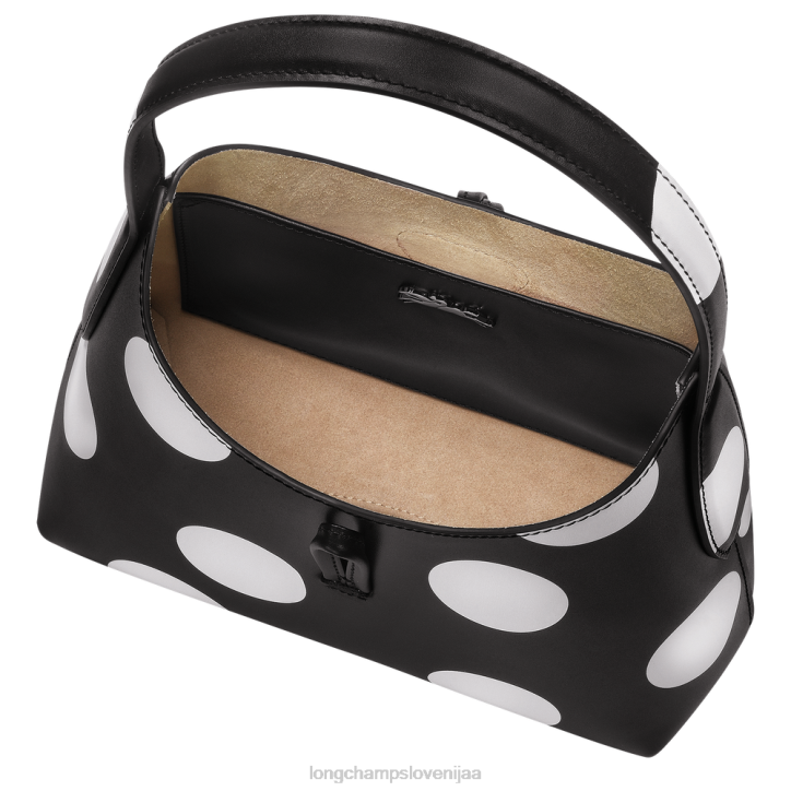 NR0N383 vrečke Črna ženske Longchamp roseau hobo torba
