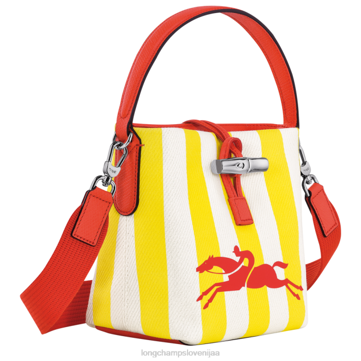 NR0N245 vrečke rumeno/belo ženske Longchamp Roseau Essential bucket bag
