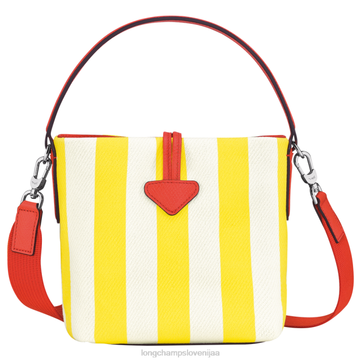 NR0N245 vrečke rumeno/belo ženske Longchamp Roseau Essential bucket bag