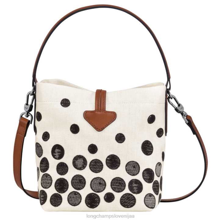 NR0N256 vrečke črnobela ženske Longchamp Roseau Essential bucket bag